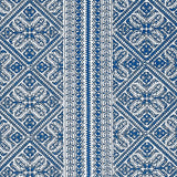 Schumacher Toledo Embroidery Navy Fabric - Eade's Wallpaper