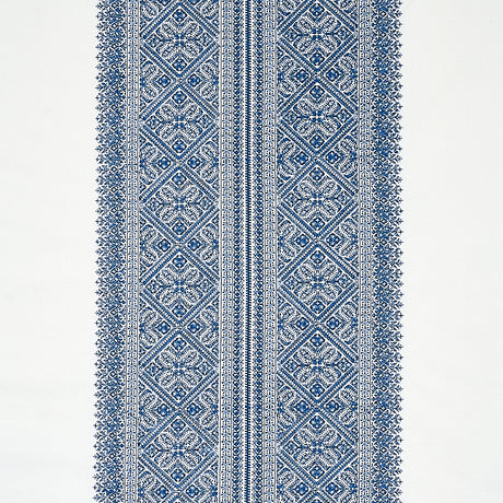 Schumacher Toledo Embroidery Navy Fabric - Eade's Wallpaper