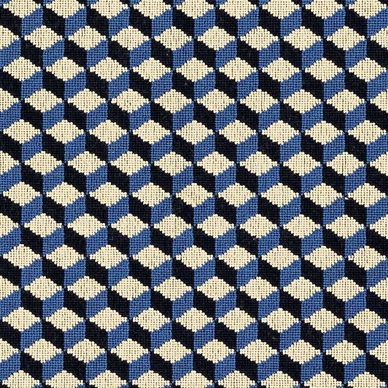 Schumacher Atwood Épinglé Cobalt Fabric