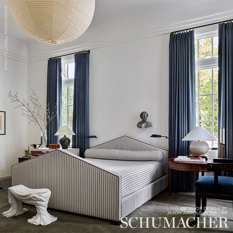 Schumacher Morrison Blue Fabric - Eade's Wallpaper