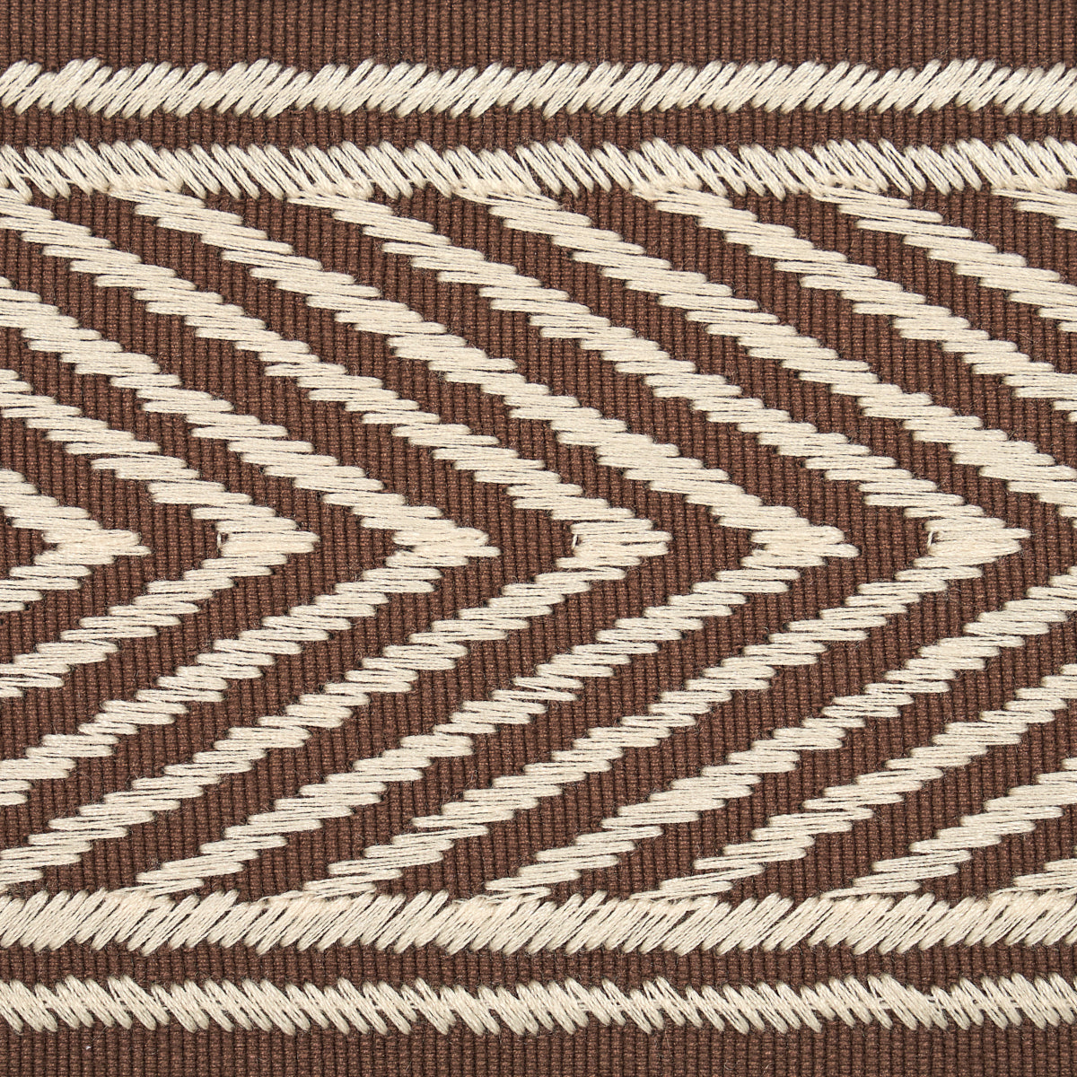Schumacher 69968 NICHOLSON  TAPE in BROWN Trim - EMBROIDERED