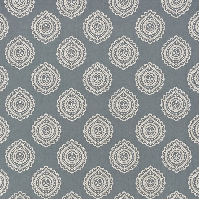 Schumacher 70201 OLANA LINEN EMBROIDERY in SLATE Fabric - CO