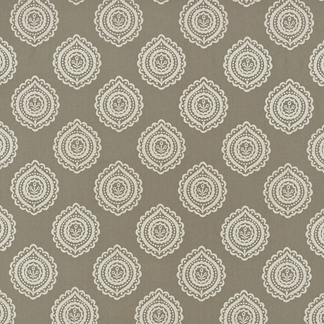Schumacher 70202 OLANA LINEN EMBROIDERY in STONE Fabric - CO