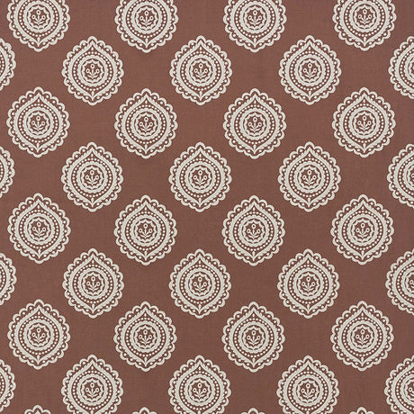 Schumacher 70203 OLANA LINEN EMBROIDERY in CAFE MOCHA Fabric