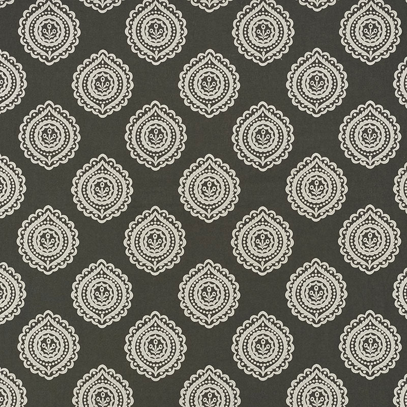 Schumacher 70205 OLANA LINEN EMBROIDERY in GRAPHITE Fabric -