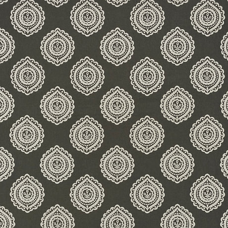 Schumacher 70205 OLANA LINEN EMBROIDERY in GRAPHITE Fabric -