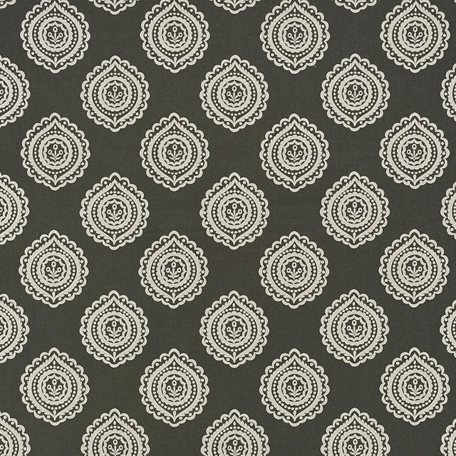 Schumacher 70205 OLANA LINEN EMBROIDERY in GRAPHITE Fabric -