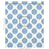 Schumacher Olana Linen Embroidery Blue Fabric - Eade's Wallpaper