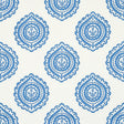 Schumacher Olana Linen Embroidery Blue Fabric - Eade's Wallpaper