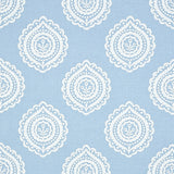 Schumacher Olana Linen Embroidery Sky Fabric - Eade's Wallpaper