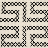 Schumacher 70230 A MAZE EMBROIDERY in BLACK ON IVORY Fabric 