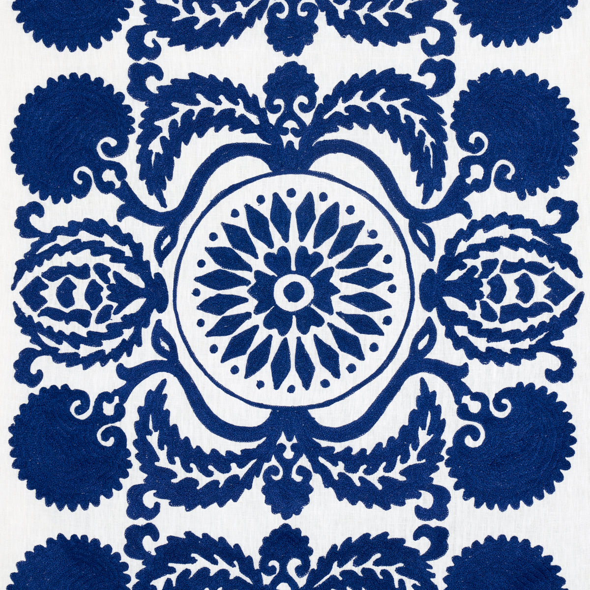 Schumacher 70260 CASTANET EMBROIDERY in COBALT Fabric - CONT
