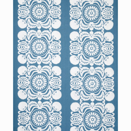 Schumacher Castanet Embroidery Chambray Fabric
