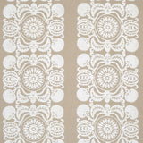 Schumacher Castanet Embroidery Natural Fabric