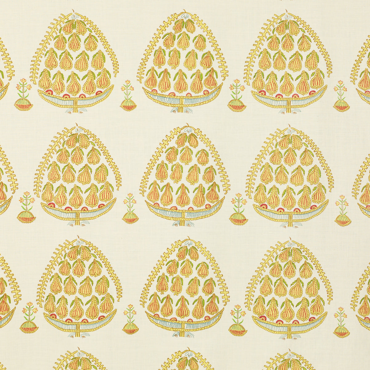 Schumacher 702V78 FIG in MAIZE Fabric - RAOUL TEXTILES