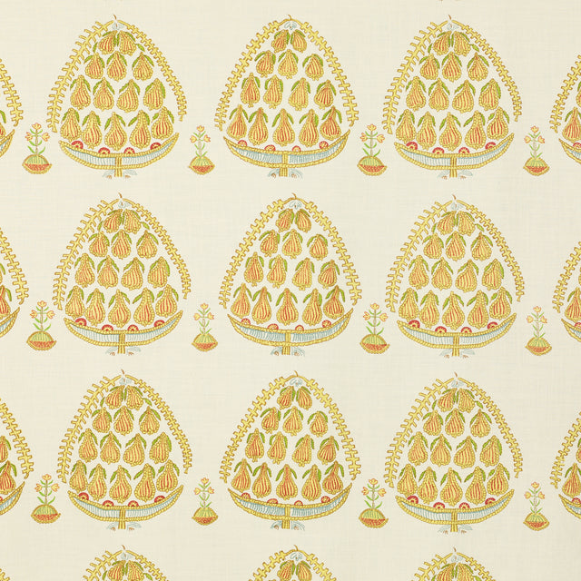 Schumacher 702V78 FIG in MAIZE Fabric - RAOUL TEXTILES