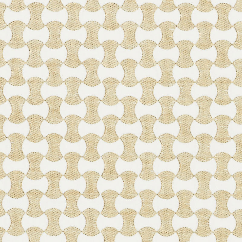 Schumacher Nolita Embroidery Natural Fabric - Eade's Wallpaper