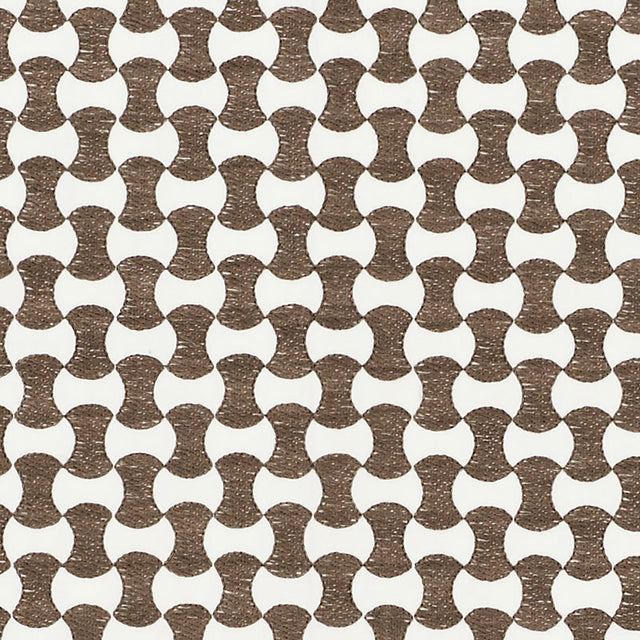 Schumacher Nolita Embroidery Taupe Fabric - Eade's Wallpaper