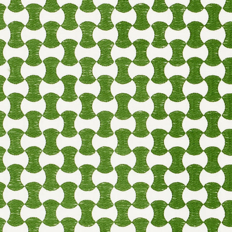 Schumacher Nolita Embroidery Green Fabric - Eade's Wallpaper