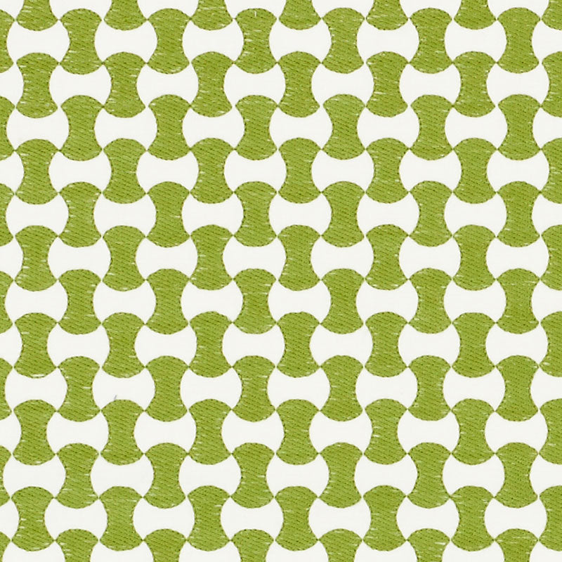 Schumacher Nolita Embroidery Leaf Fabric - Eade's Wallpaper