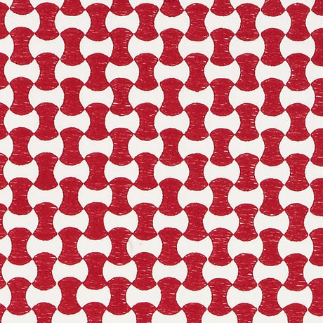 Schumacher Nolita Embroidery Red Fabric - Eade's Wallpaper