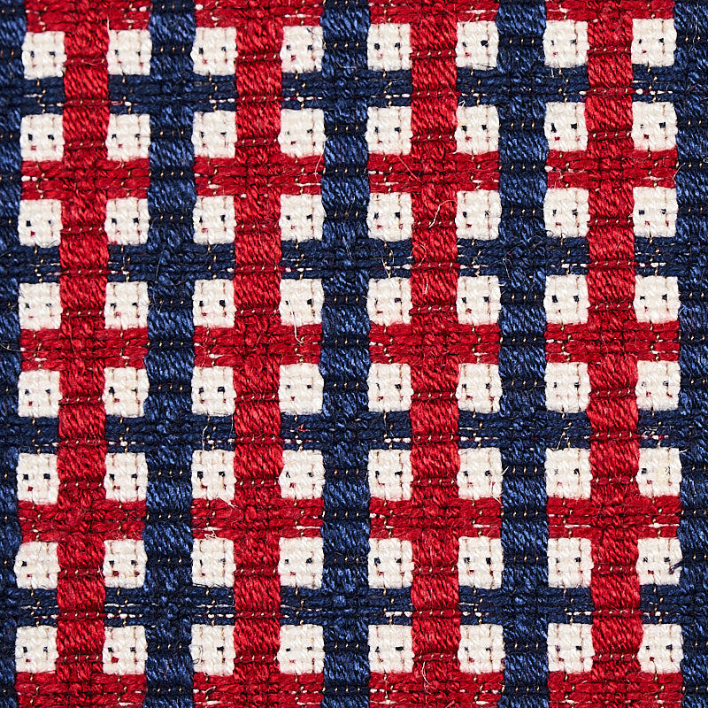 Schumacher Crosstown Red/Navy Fabric