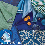 Schumacher 70414 INCOMPARABLE MOIRÃ‰ in MARINE Fabric - PERF