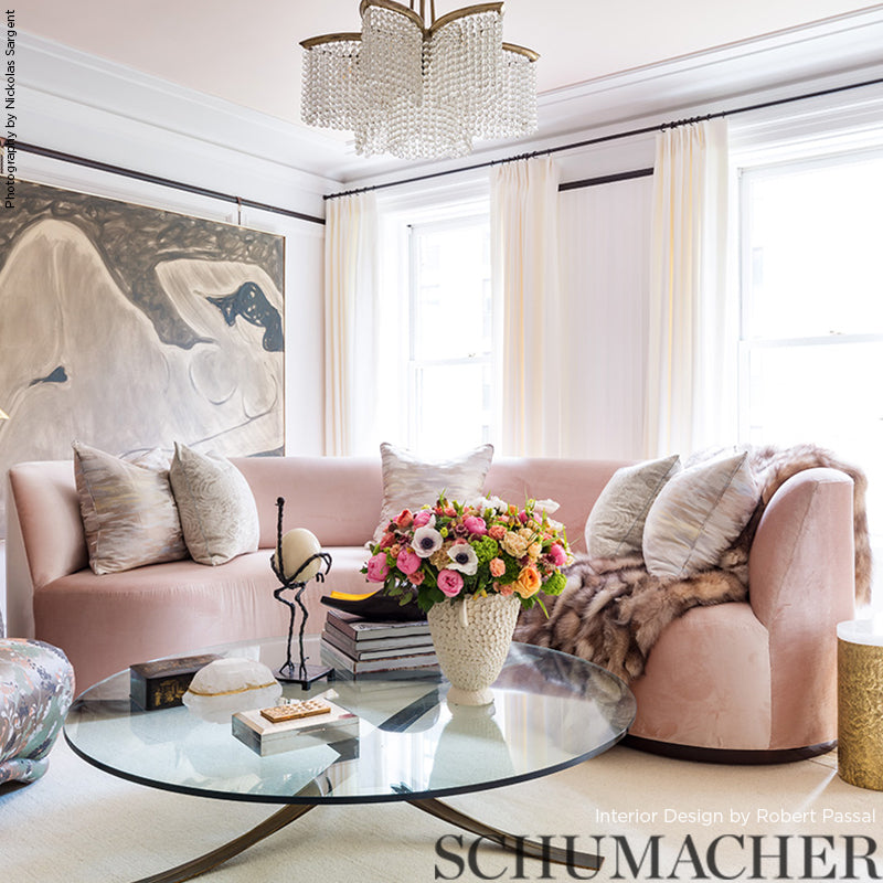 Schumacher Venetian Silk Velvet Petal Fabric - Eade's Wallpaper