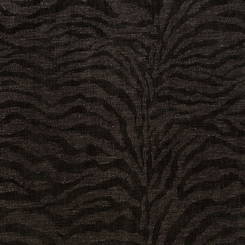 Schumacher Tiger Chenille Charcoal Fabric - Eade's Wallpaper