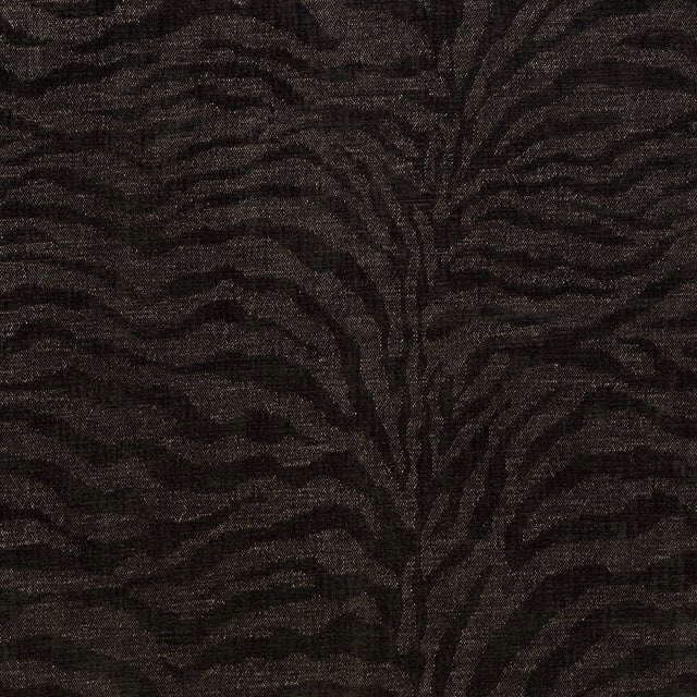 Schumacher Tiger Chenille Charcoal Fabric - Eade's Wallpaper