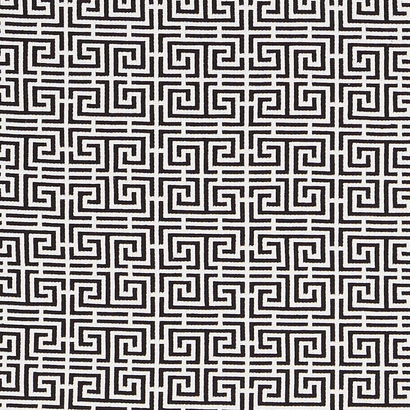 Schumacher Chinois Fret Black/White Fabric