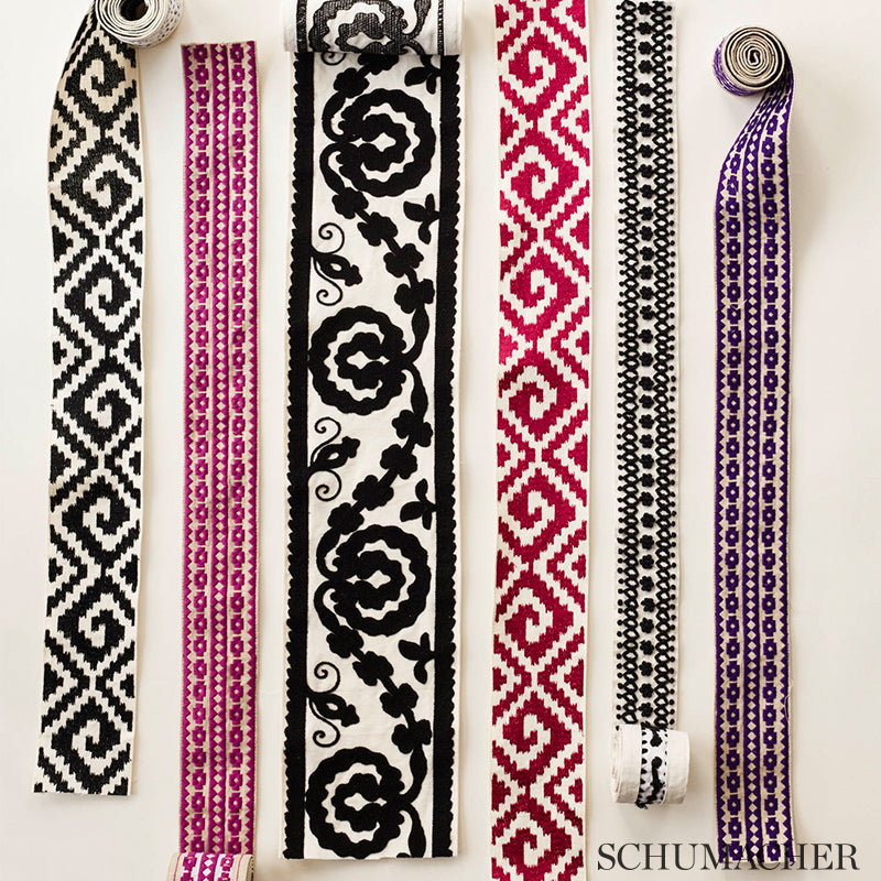 Schumacher 70595 ASHBURY TAPE in BLACK Trim - COUTURE TRIMS