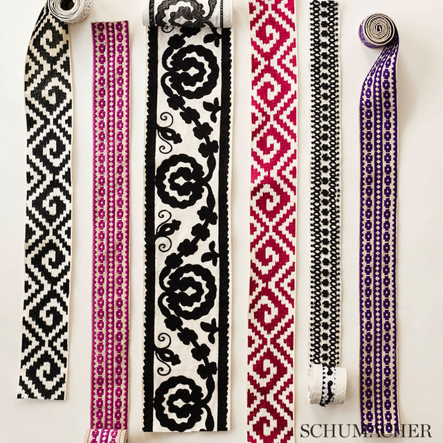 Schumacher 70639 SUNNYVALE TAPE in BLACK Trim - COUTURE TRIM