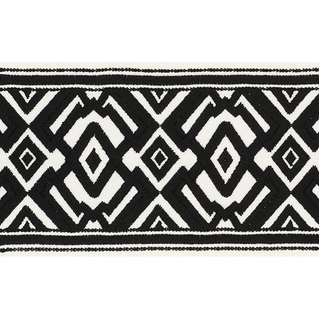 Schumacher 70661 AVALON TAPE in BLACK ON IVORY Trim - COUTUR