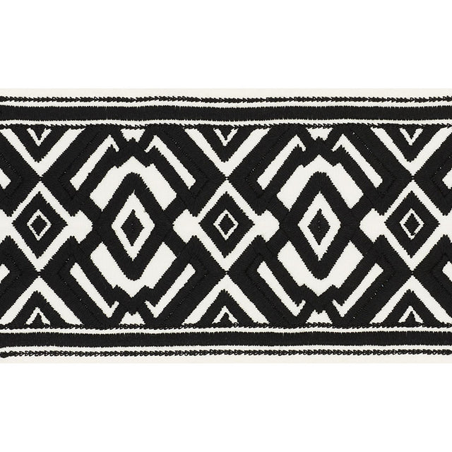 Schumacher 70661 AVALON TAPE in BLACK ON IVORY Trim - COUTUR