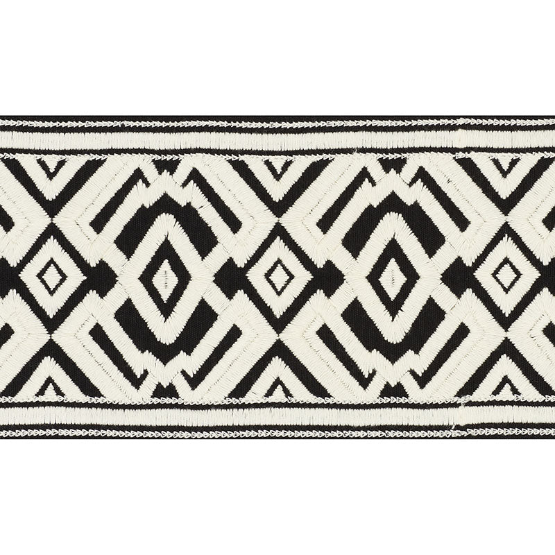 Schumacher 70662 AVALON TAPE in IVORY ON BLACK Trim - COUTUR