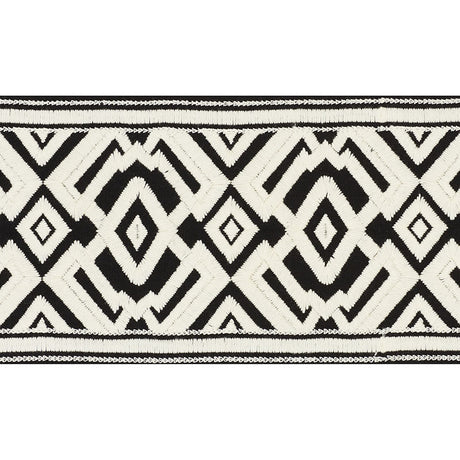 Schumacher 70662 AVALON TAPE in IVORY ON BLACK Trim - COUTUR