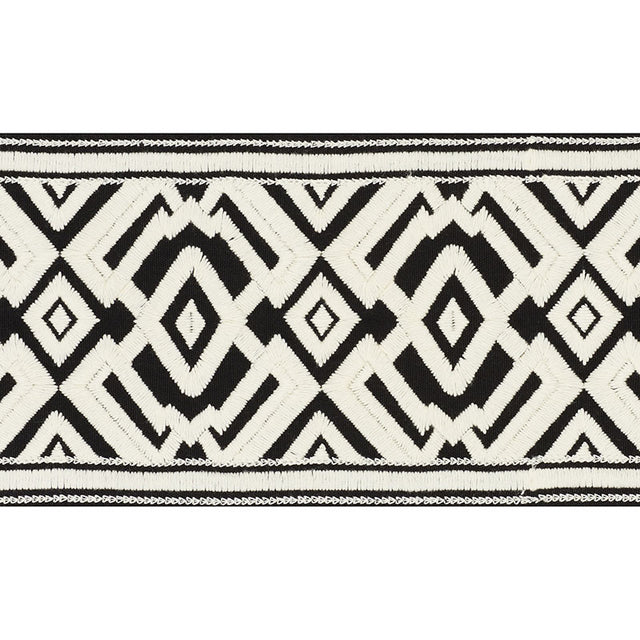Schumacher 70662 AVALON TAPE in IVORY ON BLACK Trim - COUTUR
