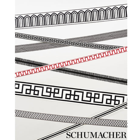 Schumacher 70742 CASTILLE TAPE in BLACK ON IVORY Trim - MIST