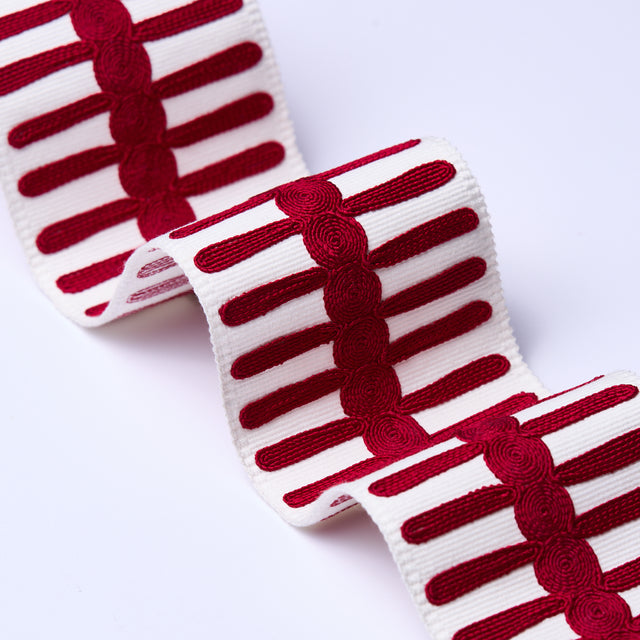 Schumacher 70748 CASTILLE TAPE in RED Trim - PERENNIAL FAVOR