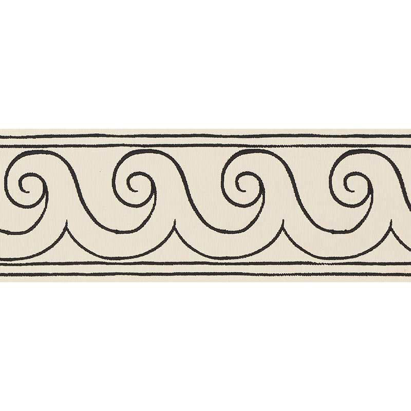 Schumacher 70750 GREEK WAVES TRIM in BLACK ON IVORY Trim - M