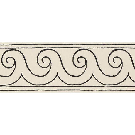 Schumacher 70750 GREEK WAVES TRIM in BLACK ON IVORY Trim - M