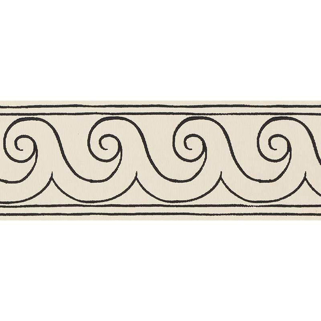Schumacher 70750 GREEK WAVES TRIM in BLACK ON IVORY Trim - M