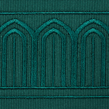 Schumacher 70768 ARCHES EMBROIDERED TAPE MEDIUM in EMERALD T