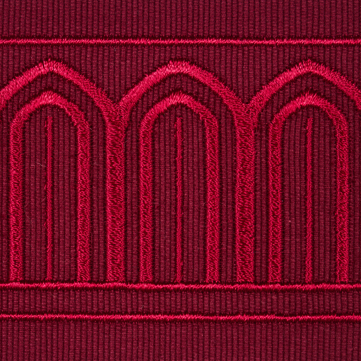 Schumacher 70769 ARCHES EMBROIDERED TAPE MEDIUM in RED Trim 