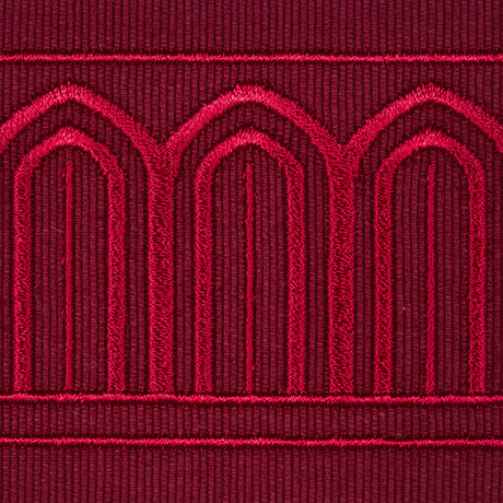 Schumacher 70769 ARCHES EMBROIDERED TAPE MEDIUM in RED Trim 