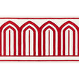 Schumacher 70771 ARCHES EMBROIDERED TAPE WIDE in RED Trim - 