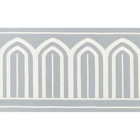 Schumacher 70773 ARCHES EMBROIDERED TAPE WIDE in SKY Trim - 