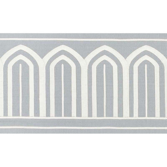 Schumacher 70773 ARCHES EMBROIDERED TAPE WIDE in SKY Trim - 