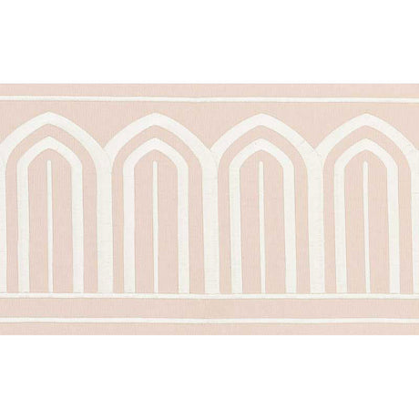 Schumacher 70774 ARCHES EMBROIDERED TAPE WIDE in BLUSH Trim 